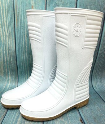 美迪-日日新-6008-白色全長塑膠雨鞋~ 台灣製-餐飲/廚房/食品廠適合穿-安全衛生檢查必備款