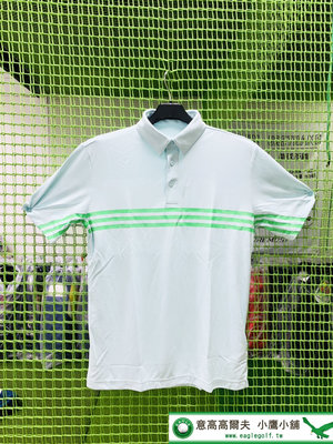 [小鷹小舖] Adidas Golf HEAT.RDY GT3673 阿迪達斯 高爾夫 男仕三條紋短袖POLO衫 薄荷綠