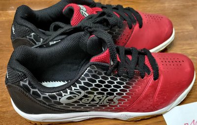 Asics 桌球鞋 紅黑色 US#5 JP24.0