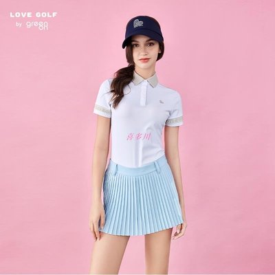 【喜多川】LG高爾夫服裝女短袖T恤白色春夏季新款上衣速乾golf運動服女Polo衫 LG2198