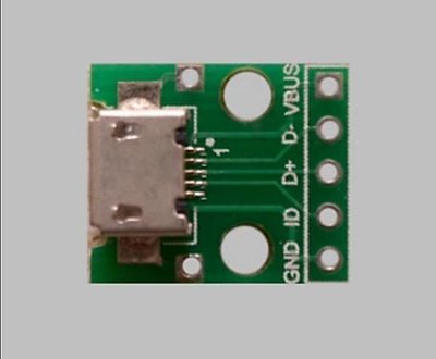 MICRO USB轉Dip 母座B型 邁克5p 貼片轉直插 轉接板 已焊接 母頭（5個一拍）  263515-037
