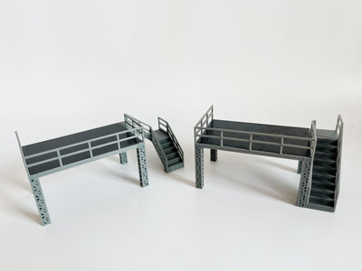 二層鋼架平臺模型 1/18 1/ 1/64閣樓模型 汽車模型場景維修模型