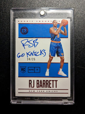 2019-20 RJ Barrett RC 銘文卡面簽名 紐約尼克隊 非Kobe LeBron Curry PSA10 鑑定 Doncic