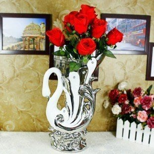 INPHIC-歐式別墅會所 客廳陶瓷天鵝花瓶擺飾 裝飾 家居飾品