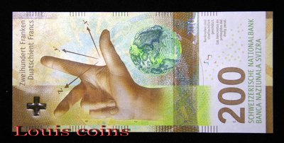 【Louis Coins】B090-SWITZERLAND--2016瑞士紙幣200 Francs