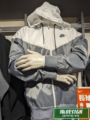 南🔥2023 12月 NIKE Sportswear 風衣外套 連帽外套 LOGO 縮口 男款 灰白DA0002-084