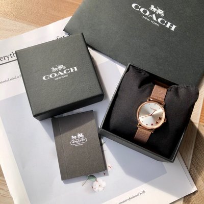 【熱賣精選】COACH PERRY星星裝飾網帶手錶 石英腕錶 女錶