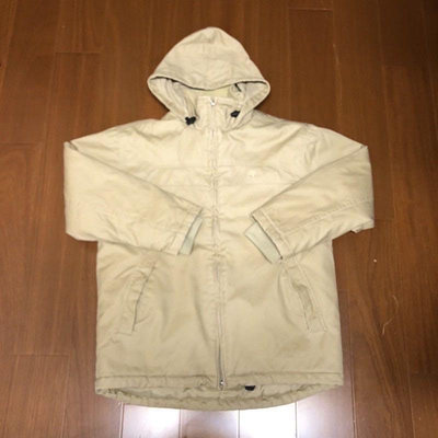 （Size 10) Timberland 卡其色復古重磅鋪棉保暖連帽外套(0405)