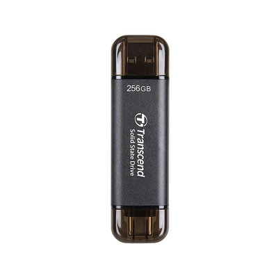 創見 ESD310 256G SSD 行動固態硬碟 USB 3.1 Type-C 高速 隨身碟 黑色 公司貨(TS-ESD310C-256G)