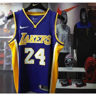 【精選好物】【正版】NBA籃球服刺繡 湖人隊24號KOBE 科比球衣 正品客場紫色球迷版