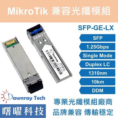 含稅開票【曙曜】MikroTik兼容 S-31DLC20D 光纖模組 1.25G 1310nm 單模雙芯 LC 10km