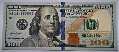 2013 年 美國 全新 100 元  5000號 好號碼 ONE Hundred Dollars 美金 紙鈔