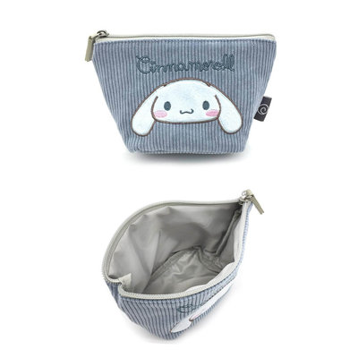 燈芯絨手提袋 化妝包-大耳狗 三麗鷗 Sanrio 日本進口正版授權
