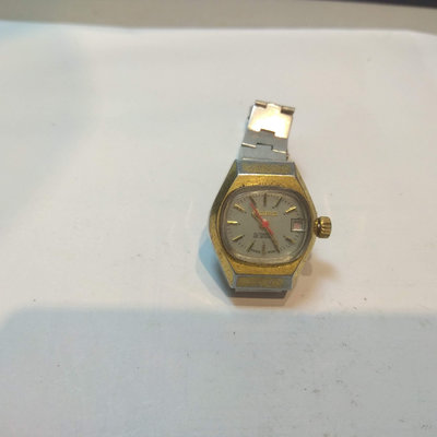 【古錶傳承】瑞士 Roma 古董錶 女錶 機械錶 自動上鏈 銀面 日期 橘秒針 鋼帶 無底價 標多少都賣！