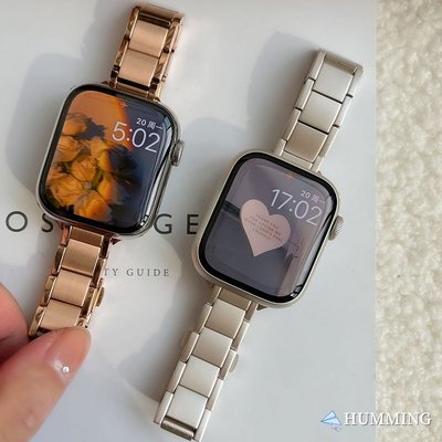 星光色金屬錶帶 細版錶帶 Apple Watch S8 7 6 5 4 3 SE 蘋果錶帶 女士表帶 45mm 44mm