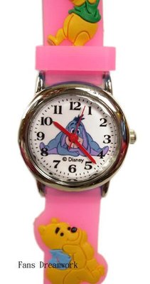 【卡漫迷】 Winnie 兒童錶 粉色 ㊣版 手錶 屹耳 女錶 小熊 維尼 維尼熊 卡通錶 260元