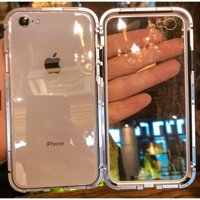 【單面玻璃】iphone6/6s/plus手機殼 鋼化玻璃+金屬框架全包磁性防震外殼 iphone6splus 手機殼-337221106