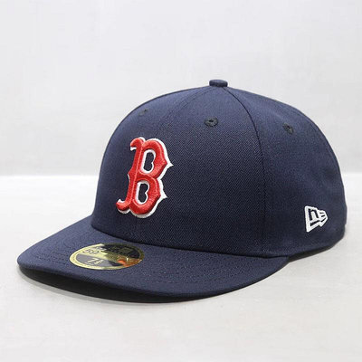 棒球帽59FIFTY全封閉平檐帽球員版MLB波士頓紅襪隊B字母潮UU代購#