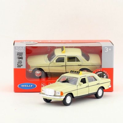 威利 正版 1:36 仿真 BENZ W123经典出租车合金 汽車模型 迴力 兒童玩具