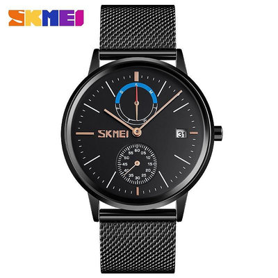 Skmei 9182 時尚男士石英奢侈品牌手錶防水不銹鋼
