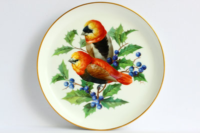 德國古董瓷器 麥森(Meissen) 手繪 花鳥盤