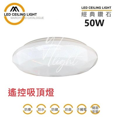 台北市樂利照明 MARCH LED 50W 菱鑽 鑽石星空 遙控吸頂燈 適用 4-6坪內(GLD-S50FBS3)