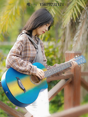 吉他Rosen盧森官網38寸單板木吉他初學者男生女生專用民謠吉他40寸新實木吉他