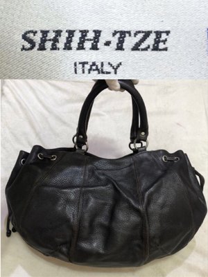 低價起標~義大利精品 SHIH-TZE 小羊皮側肩包 皮革托特包 空氣包