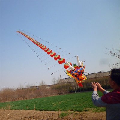 【熱賣精選】濰坊傳統風箏W大型巨型成人串式風箏大風箏龍頭蜈蚣保飛*特價