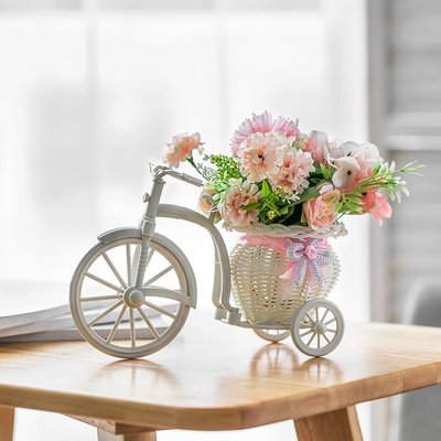 客廳裝飾花藝假花仿真花小擺件室內絹花塑料花束餐桌花卉盆栽擺設踉踉蹌蹌西洋紅促銷
