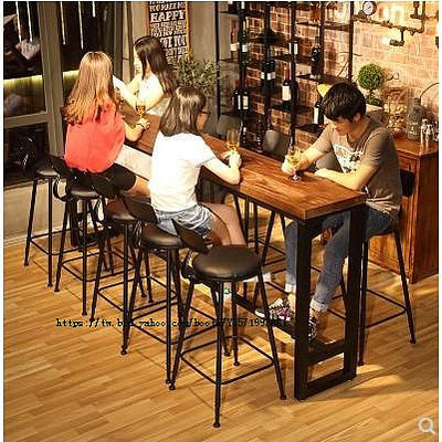 滿意傢私網紅椅奶茶鐵藝王咖啡廳椅星巴克家用客廳酒吧臺長條桌實木高腳吧臺桌椅