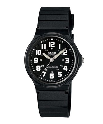 CASIO 卡西歐 男性塑膠錶帶指針錶阿拉伯數字整點時刻 MQ-71-1B (71 2) 學生錶