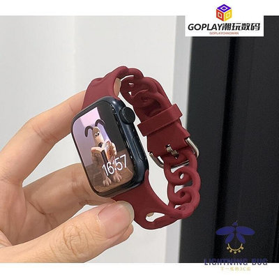 鏤空圓孔矽膠錶帶 適用Apple Watch 蘋果手錶錶帶 iwat-OPLAY潮玩數碼