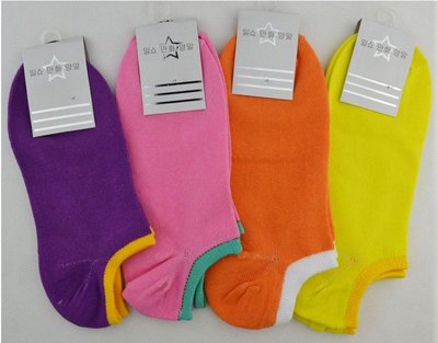 品名: 零碼出清 - 韓國款女/男生純棉襪/運動襪/隱形襪(顏色隨機) J-11804