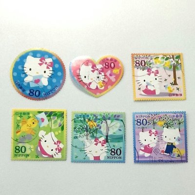 (G29)外國郵票 日本信銷卡通郵票 2009年HELLO KITTY 凱蒂貓 6全