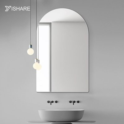 現貨熱銷-Yishare 北歐網紅浴室鏡衛生間鏡子創意拱門裝飾鏡臥室梳妝臺鏡子爆款