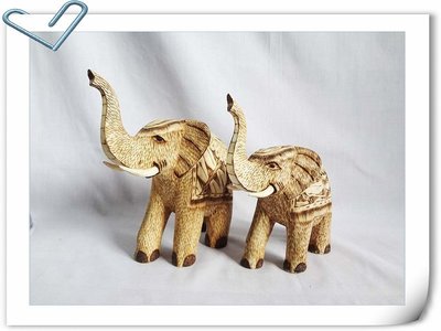 木雕動物，木雕燒烤藝品，木雕精品，原木動物，居家擺飾-非洲大象(小)