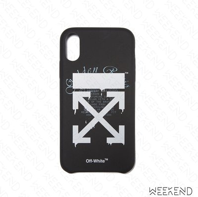 【WEEKEND】 OFF WHITE Dripping 掉漆箭頭 Iphone X XS 手機殼 黑色 20春夏