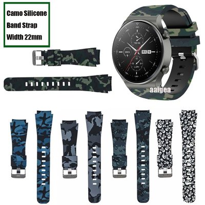 華為 錶帶迷彩矽膠錶帶, 適用於 Huawei Watch GT 2 2e GT2 Pro GT3 46mm