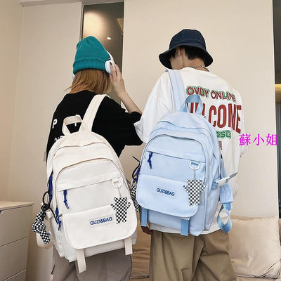 時尚小眾書包女 大學生休閒中學生初中生後背包 大容量韓版高中ins日系情侶後背包