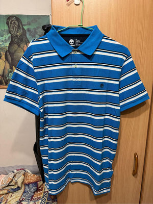 Timberland 全新藍色橫條紋POLO衫 短袖條紋POLO衫 透氣排汗 網眼polo衫 slim fit 戶外品牌 踢不爛