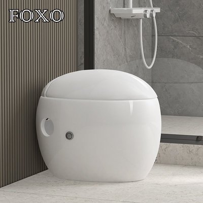 【熱賣下殺】FOXO雞蛋形馬桶小戶型小尺寸家用非智能無水箱虹吸式脈沖座坐便器