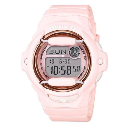 BABY-G 柔和甜美花粉嫩氣息金屬防護休閒錶( BG-169G-4B)粉紅42.6mm