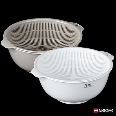 日本製 Nakaya 廚房用瀝水缽組~塑膠缽+瀝水籃~洗桶+瀝水籃