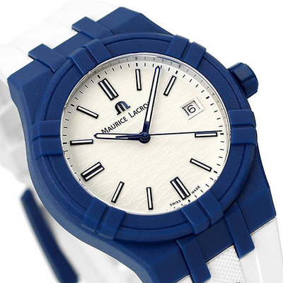 MAURICE LACROIX AI2008-BBB11-300-0 艾美錶 石英錶 40mm AIKON 白色面盤 橡膠錶帶