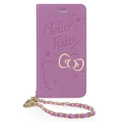 GARMMA Hello Kitty iPhone6 Plus 5.5吋側掀式摺疊皮套-絢麗紫