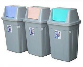 聯府 KEYWAY 美式附蓋垃圾桶 3色 6入 收納桶/置物桶 C105