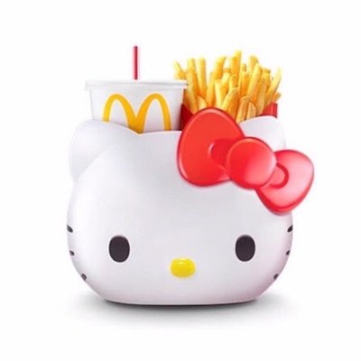 泰國麥當勞 Hello Kitty萬用置物籃 飲品薯條方便筒 兩用手提藍 車用置物桶 提籃 Kitty聯名設計