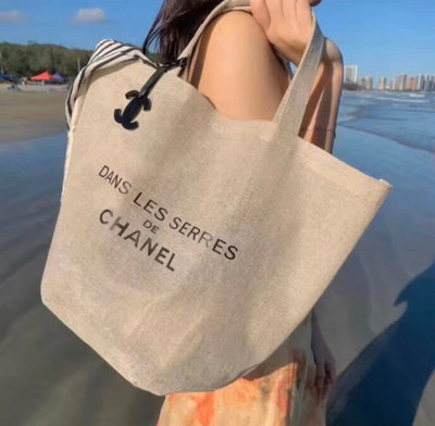 現貨- Chanel 義大利品牌大都會博物館展 進口棉麻 進口限定款 購物袋 側背包 帆布包 肩背包 多用途大容量托特包