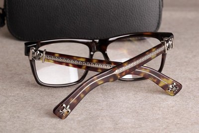 美國chrome hearts日本鏡架克羅心方框童軍章銀飾眼鏡透明近視明星款琥珀眼镜框BOX LUNCH